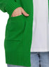 Green Basic Pocket Cardigan - Khotwh